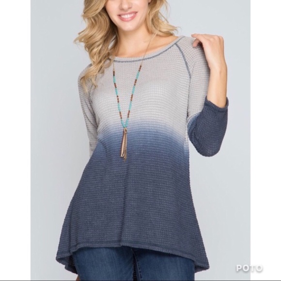 Tops - ❗️LAST: Small Ombré Waffle Knit Top
